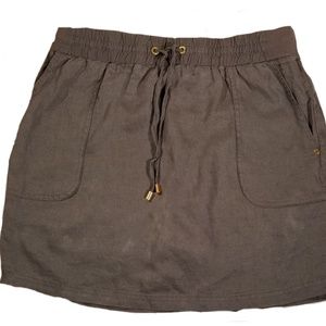 Ellen Tracy| Gray| Linen Skort